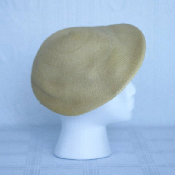 30's to 50's lemon yellow summer straw hat - small medium - Picture 2 of 5